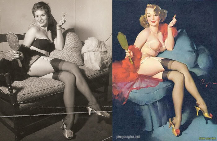 Gil Elvgren Painted Pinups And Models Juxtaposed Pics Xhamster