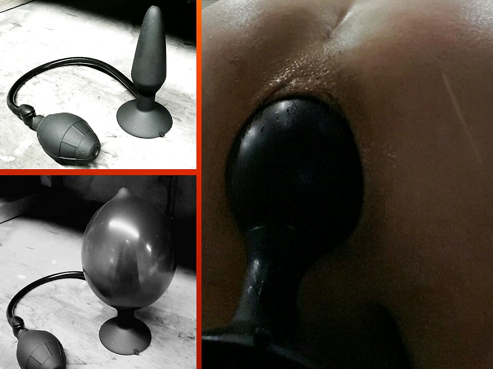 Inflatable plug stretching pussy image