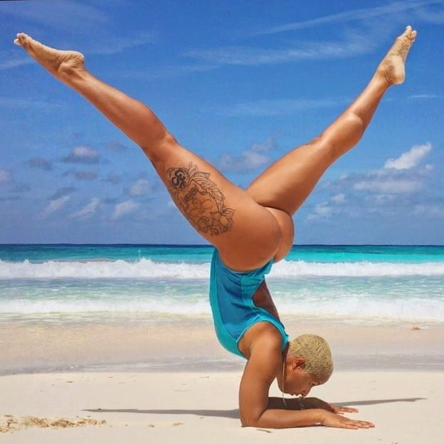 Sexy girl dance feet yoga