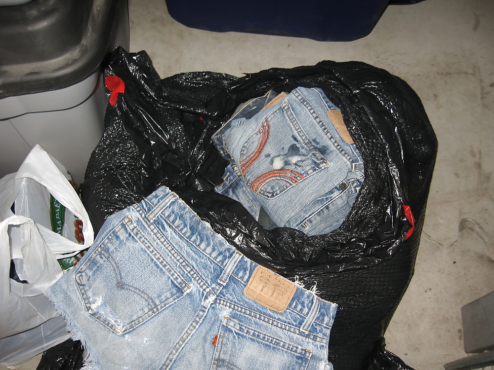 A fresh nut on a used pair of jeans adult photos