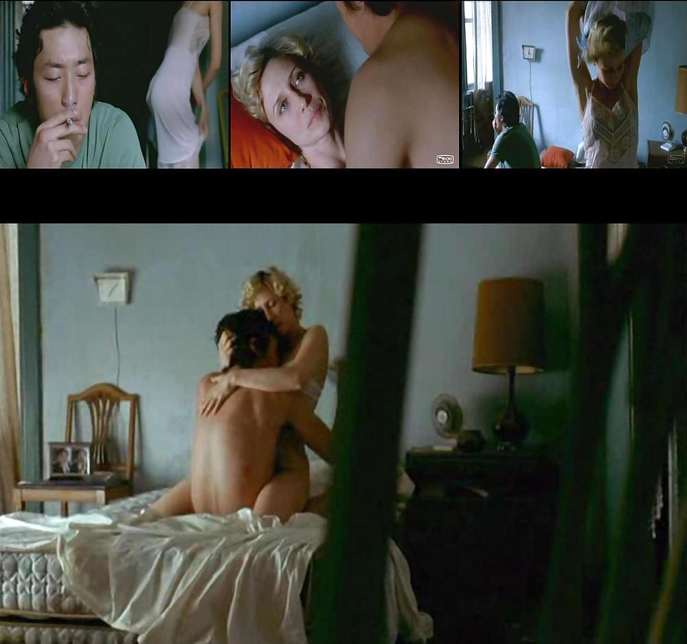 Vera farmiga nude boobs squeezed in a picture scene.
