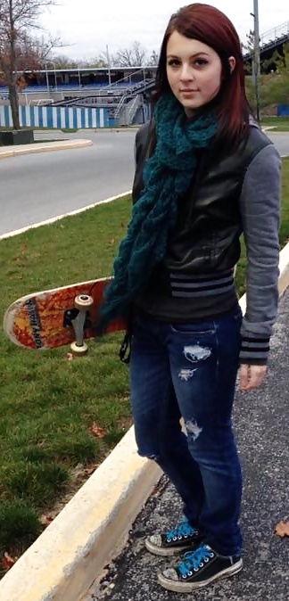 Sexy Skater girl trashed converse adult photos