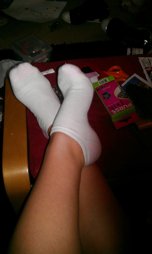 EMILY'S STINKY WHITE ANKLE SOCKS adult photos