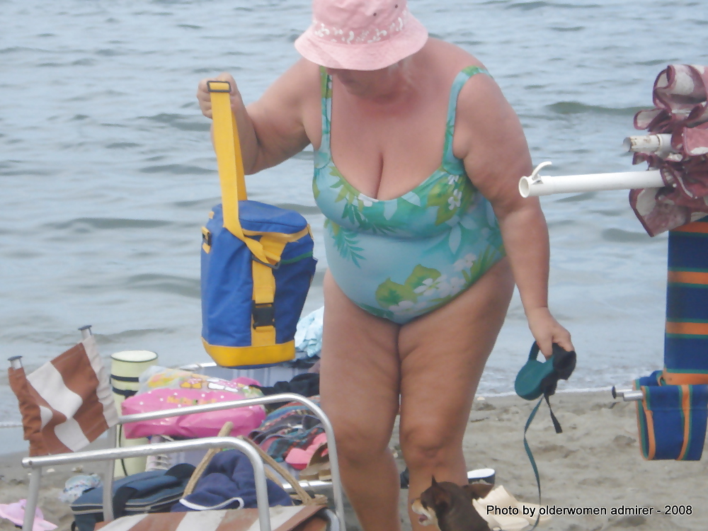 Grannies on beach adult photos