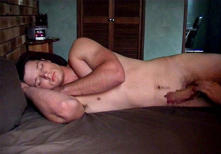 Sleeping caught man naked