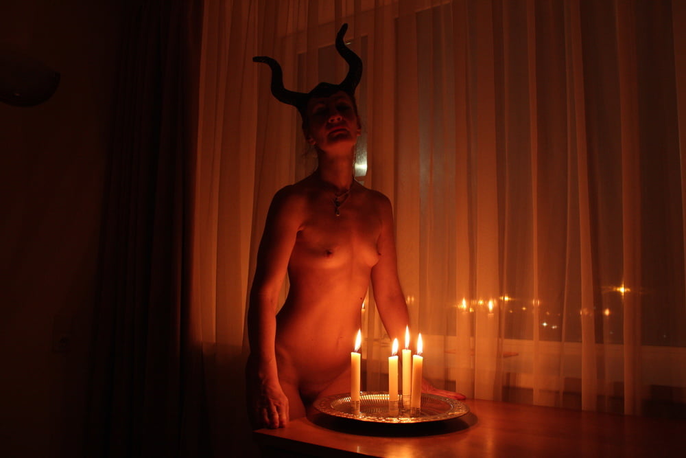 Naked Maleficent with Candles - 24 Photos 