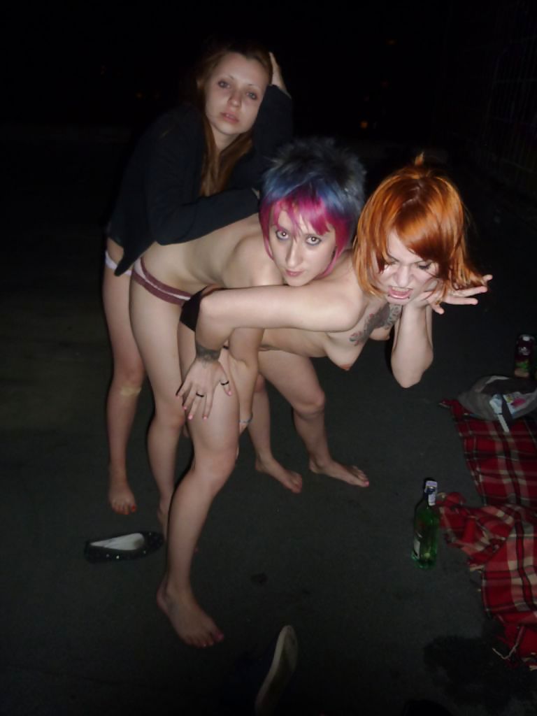 3 emo slags party naked adult photos