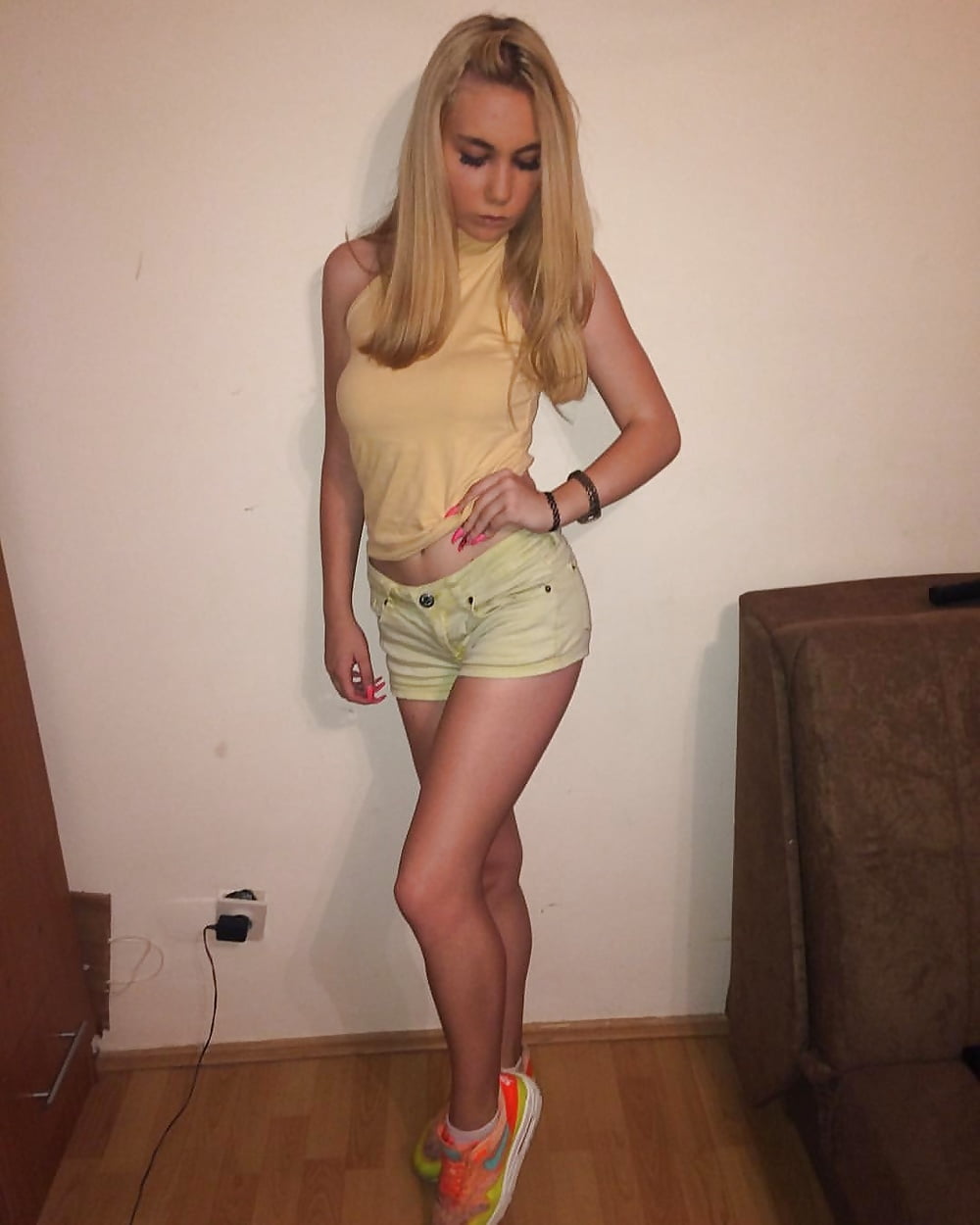 Serbian hot blonde skinny teen Teodora Pavlovic adult photos