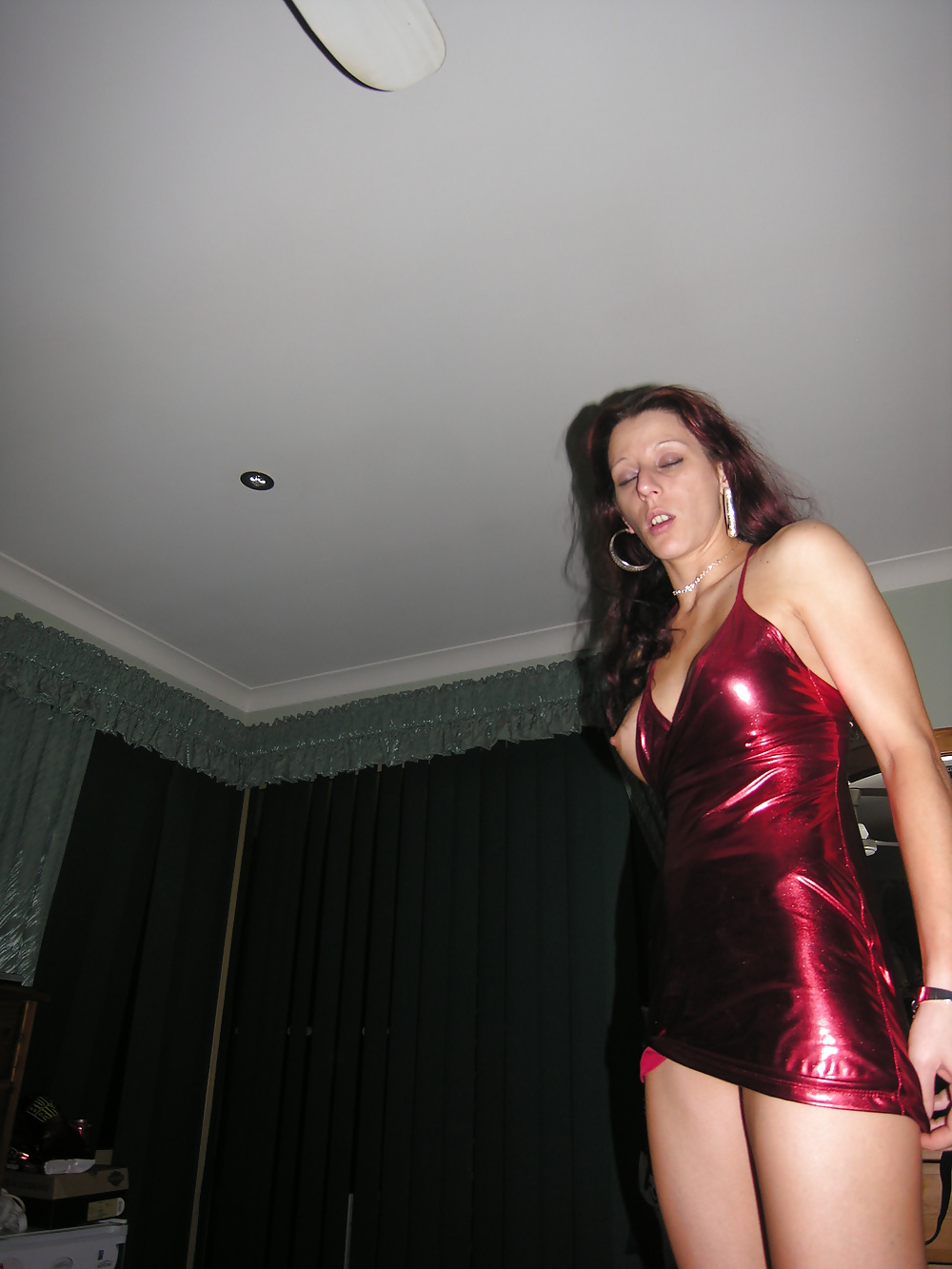 More Slutty Lexi in that Shiny Red Dress x0x adult photos