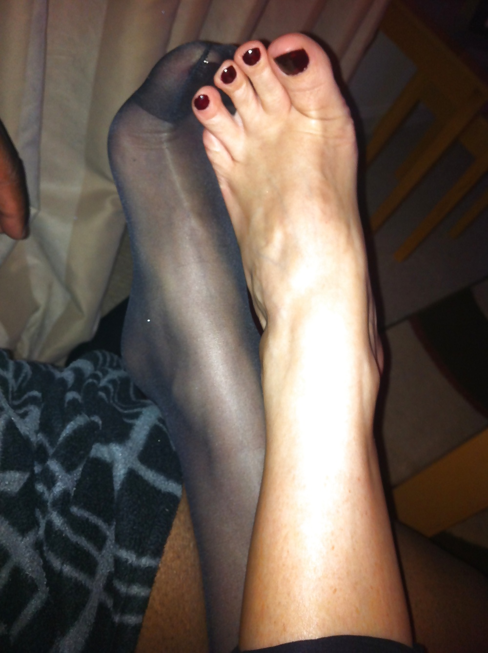 her sexy feet in and out of her hold ups adult photos