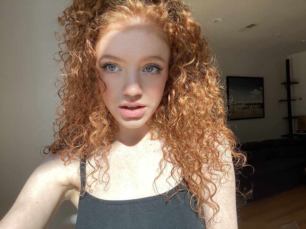 Long hair sissy redhead curly