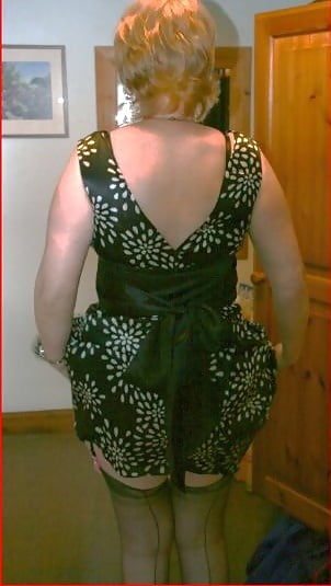 slutwife chrissy black and white frock adult photos