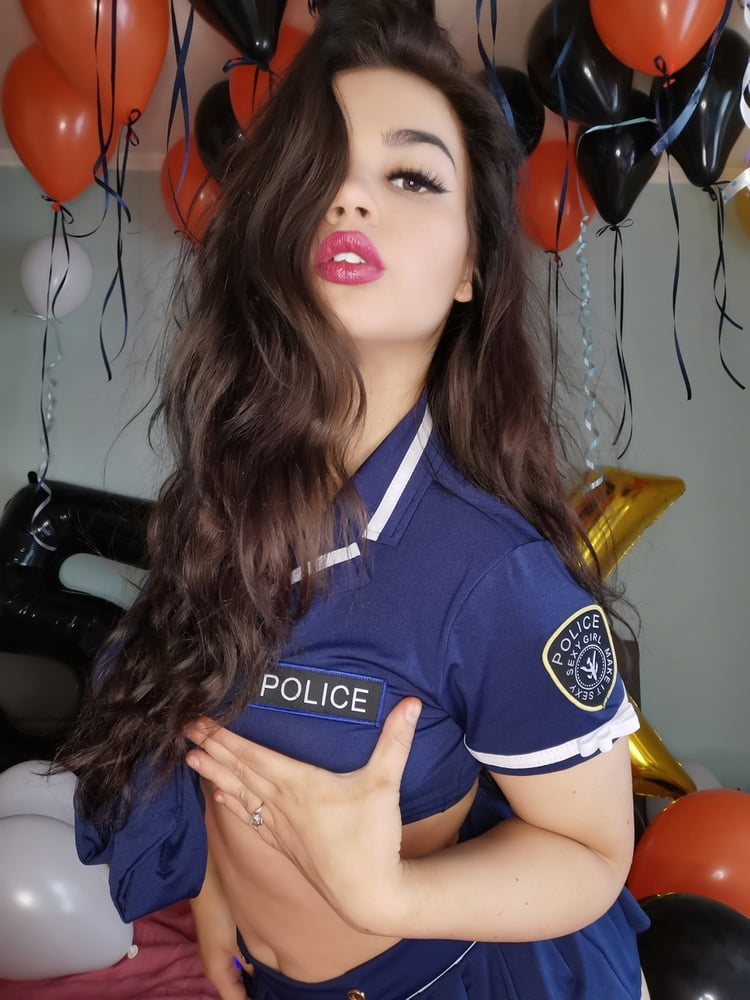Police girl and balloons (full 63 pics set on my Onlyfans)- 14 Photos 
