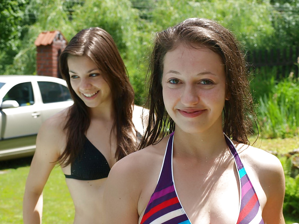 Bikini teens in the garden 2 adult photos