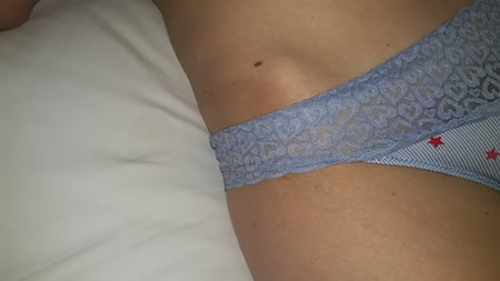 wife in blue panties         