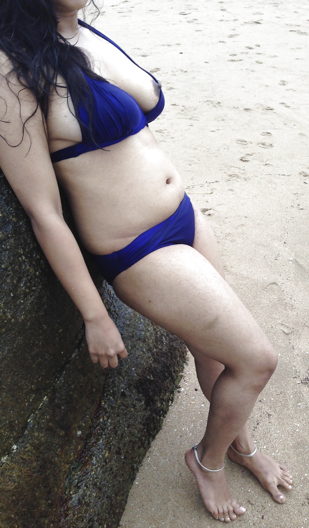 Indian Desi Aunty MILF Hot Wife Swinger Cuckold at Beach adult photos