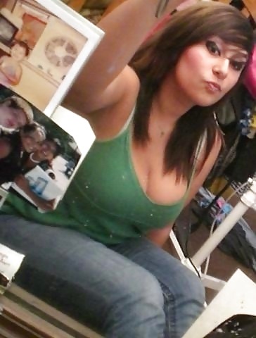 Busty girl photographed herself. adult photos