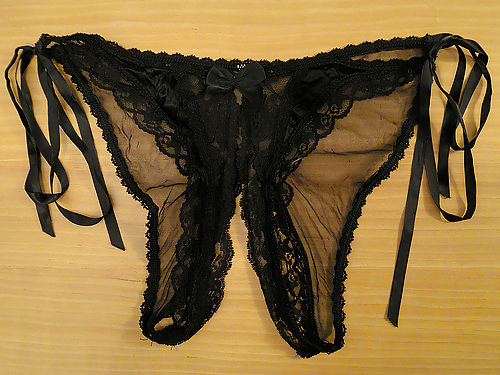 Panties from a friend - black adult photos