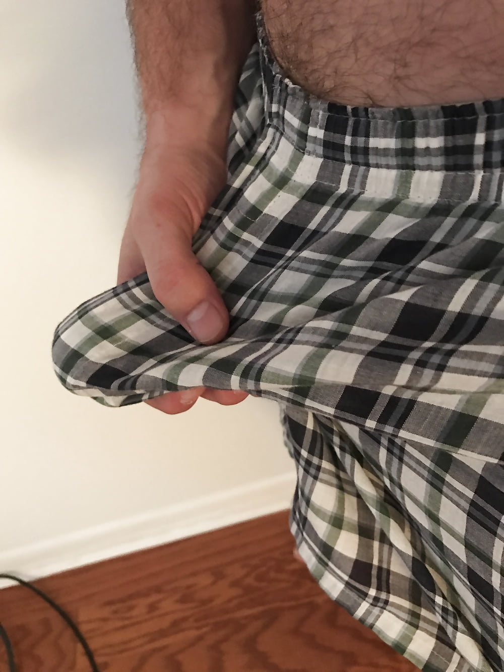 Hard cock in boxers