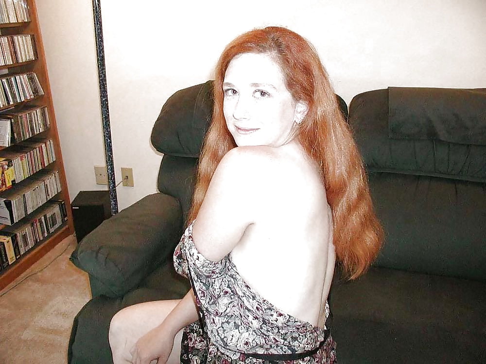 Sexy Mature Redhead MIlf , Living Room Tease adult photos