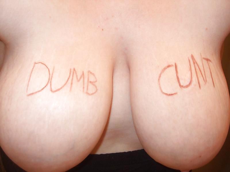 Sluts with writing on them. adult photos