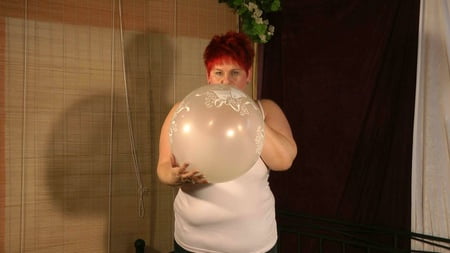 played with a large balloon         