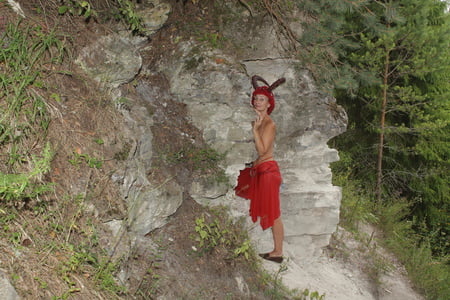 forest satyr on the rock         