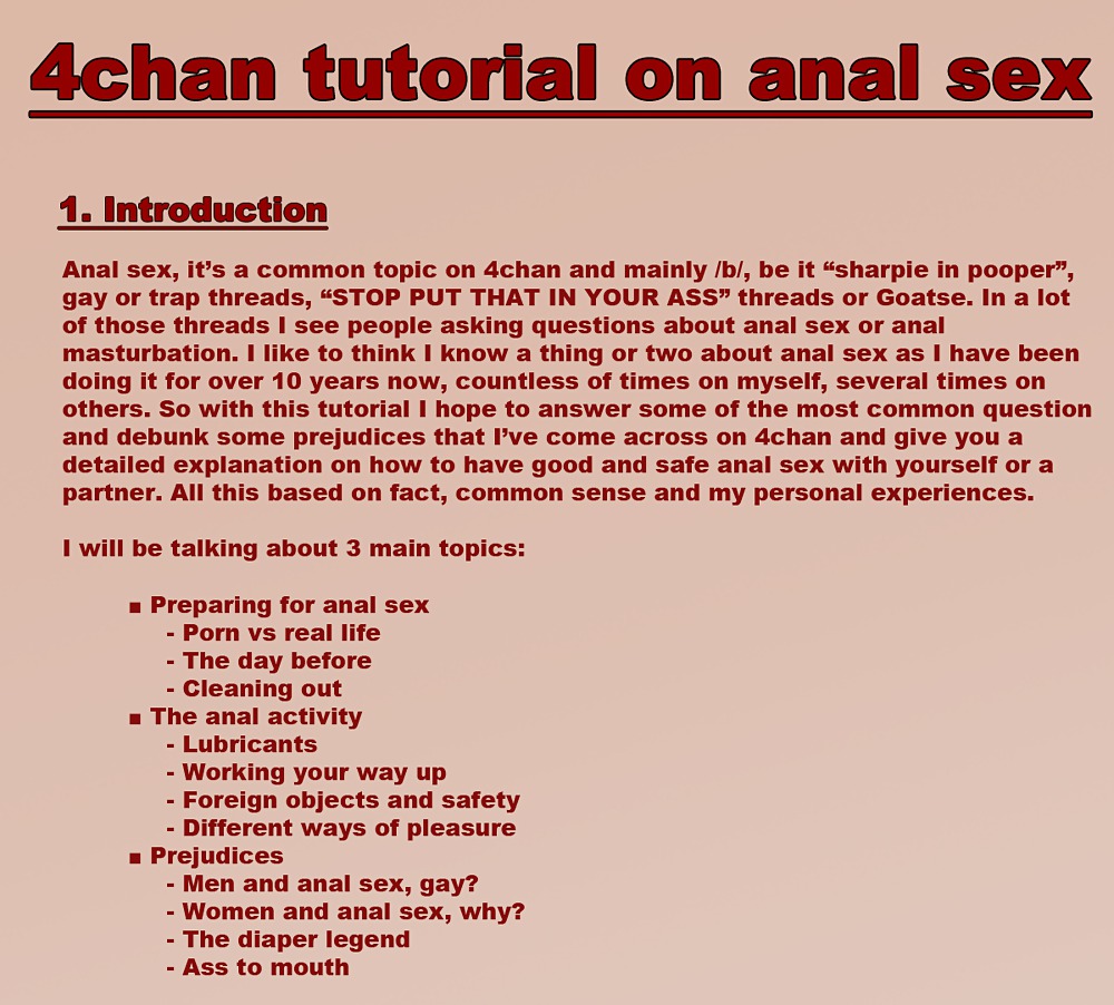 1000px x 902px - 4chan tutorial on anal sex - 6 Pics | xHamster