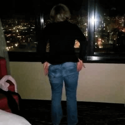 Naked in hotel window GIFs #37