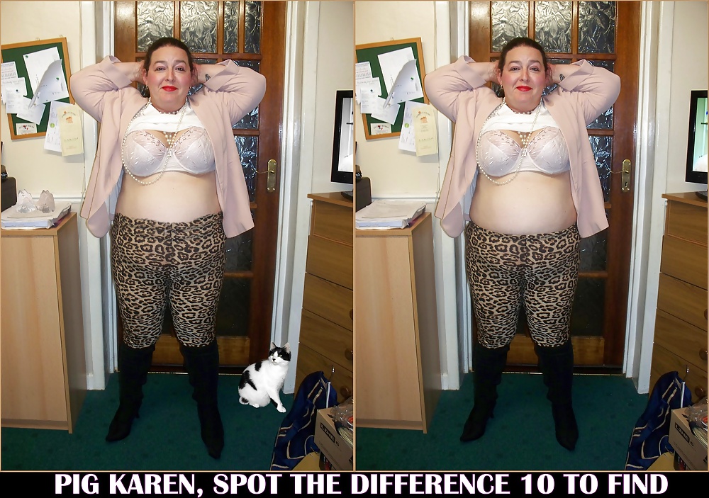 Pig karen, spot the difference game adult photos