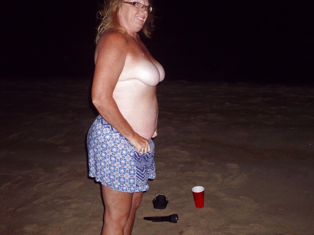 Mature wife outside At beach adult photos