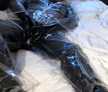 transparent pvc plastic fetish masturbation         