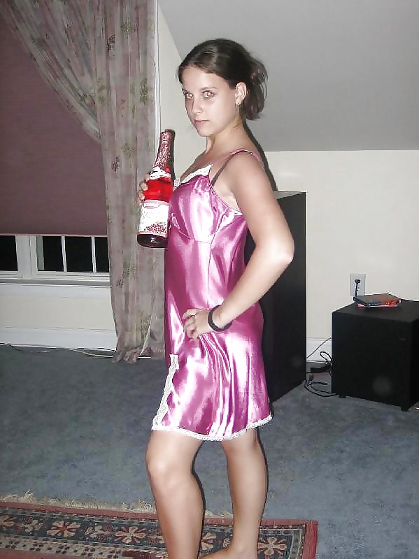 Single girl in Satin nighty adult photos