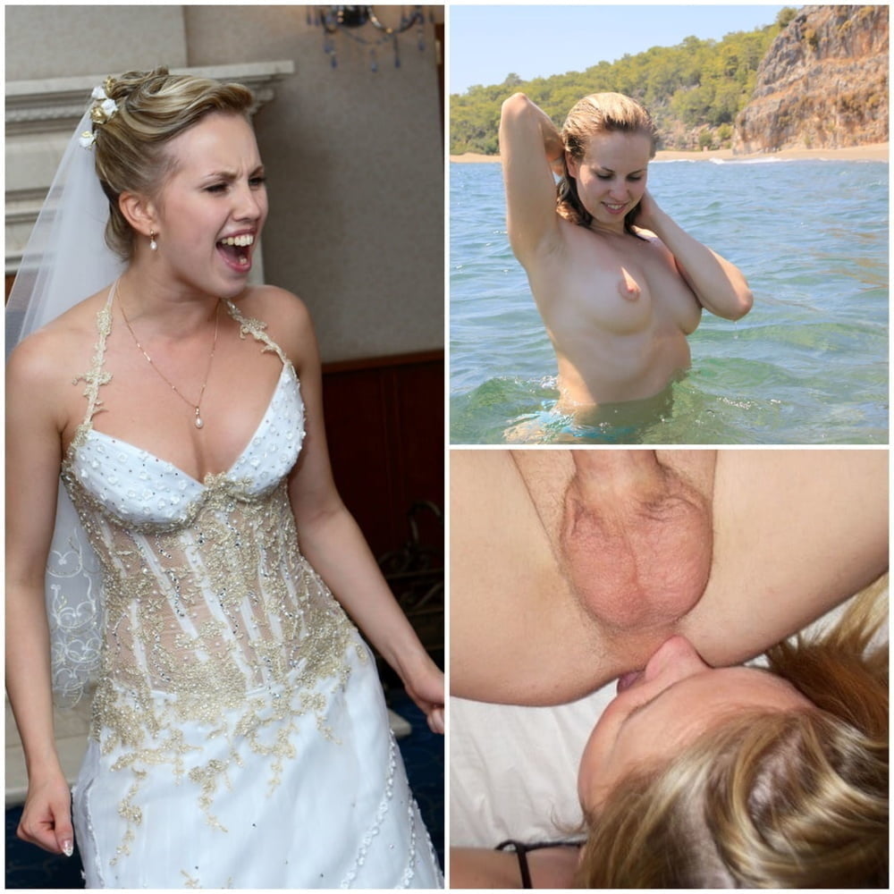 Hot wives on their wedding day dressed undressed - 51 Photos 