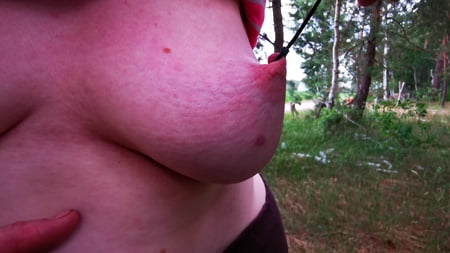 painful using her nipples in public         
