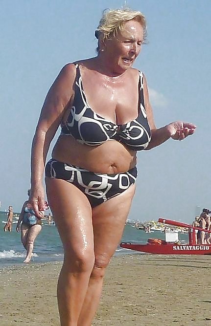 Grannies on beach adult photos