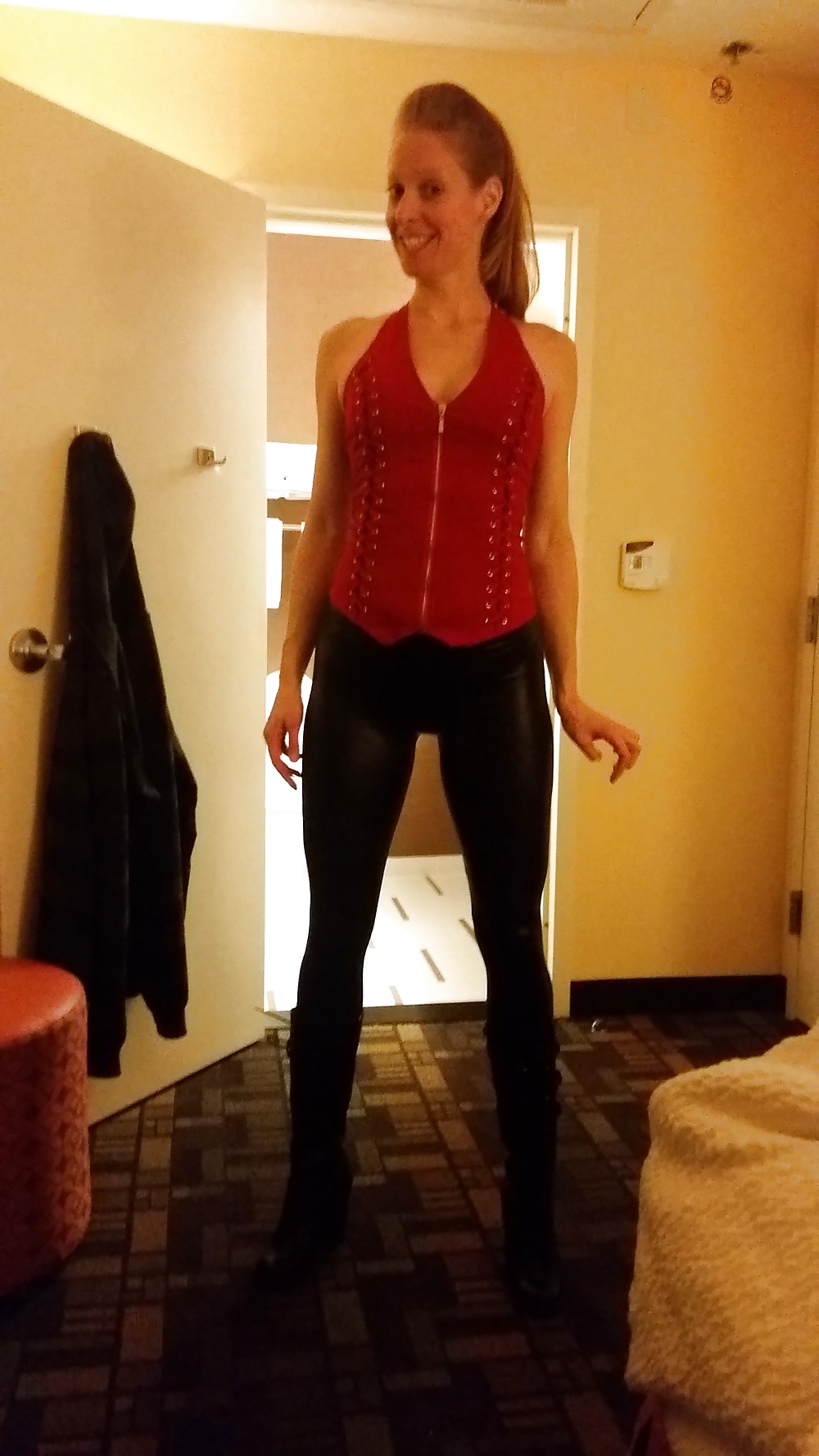 Wet look leggings adult photos