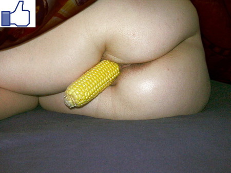 Shy girl must suffer penetration with a corn cob
