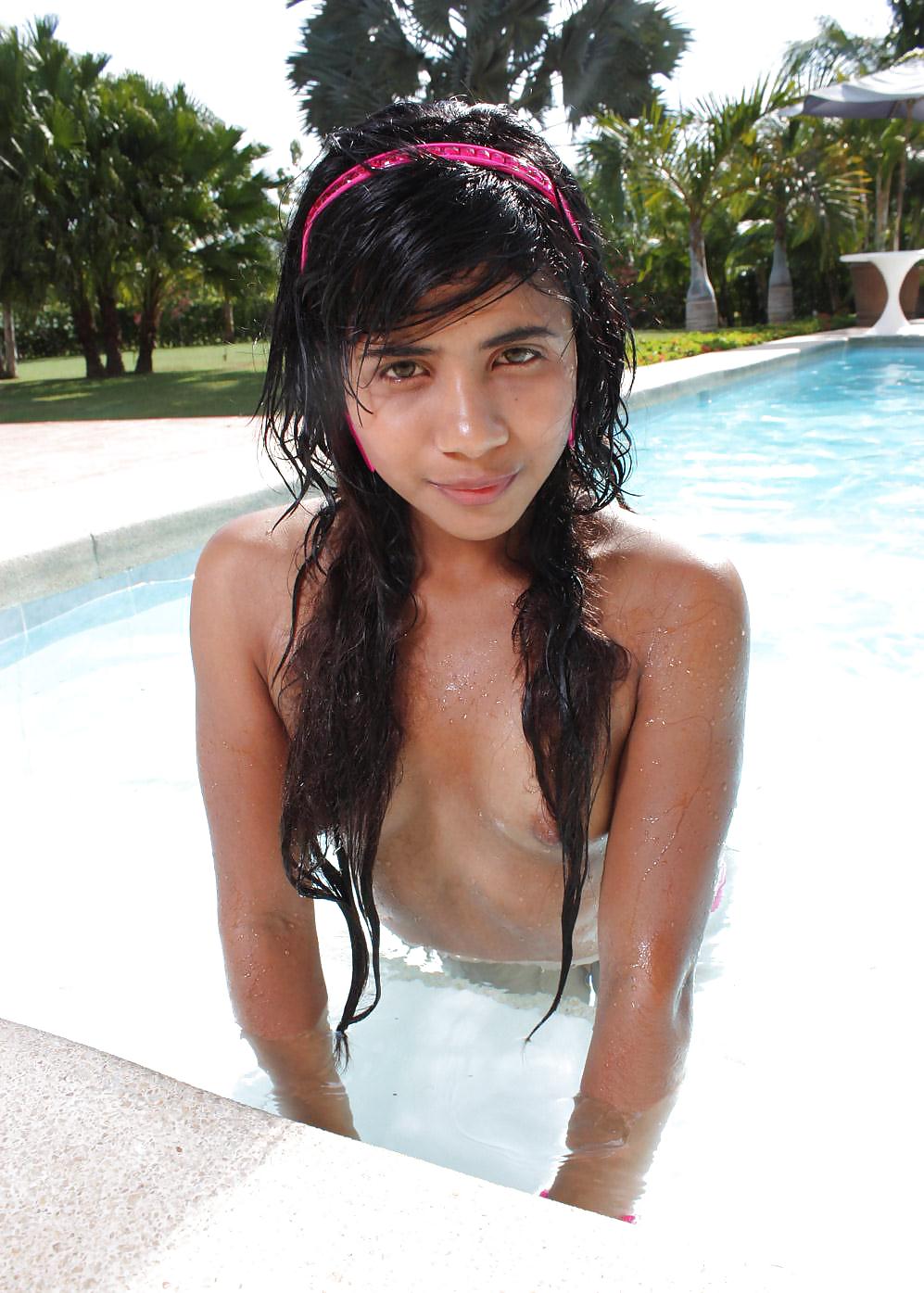 Charming Tobie - Playing by the pool adult photos