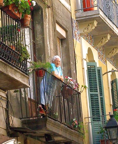 Grannies on the balcony or in the window. adult photos