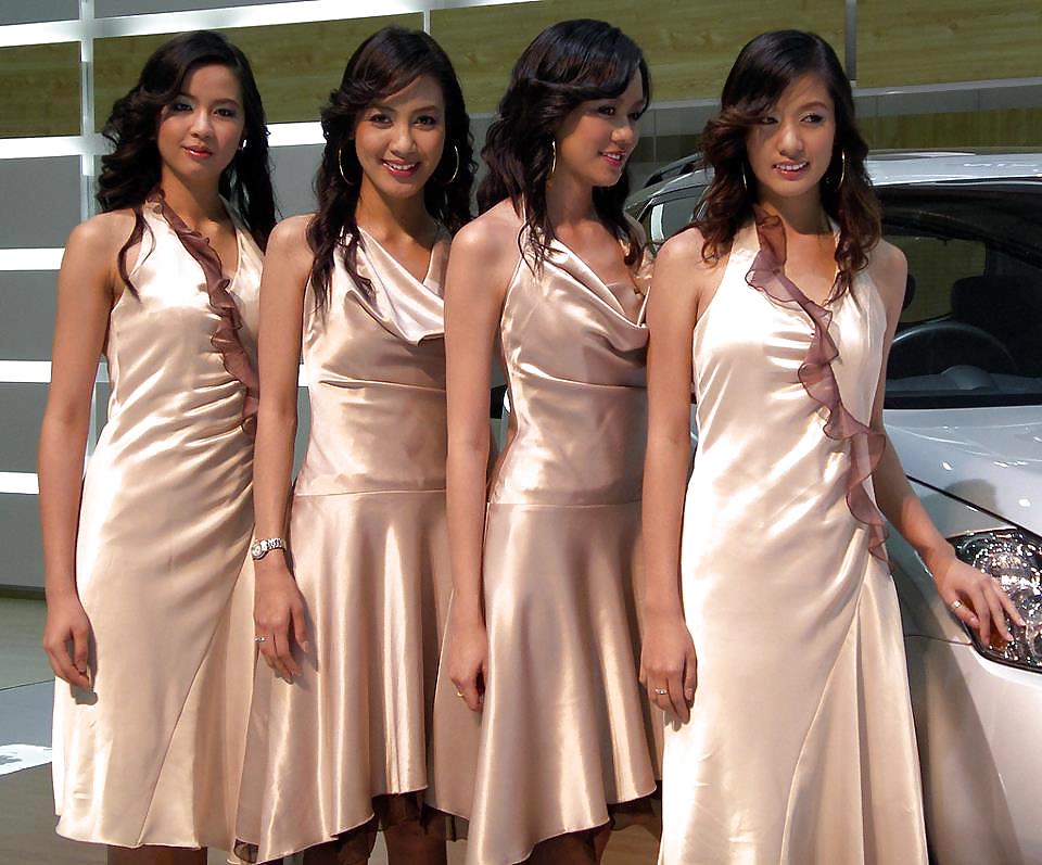 2 or more girls in Satin Prom dresses adult photos