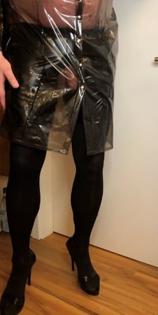 heels latex and clear pvc         