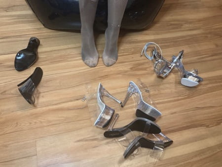 clear high heels and clear pvc fetish         
