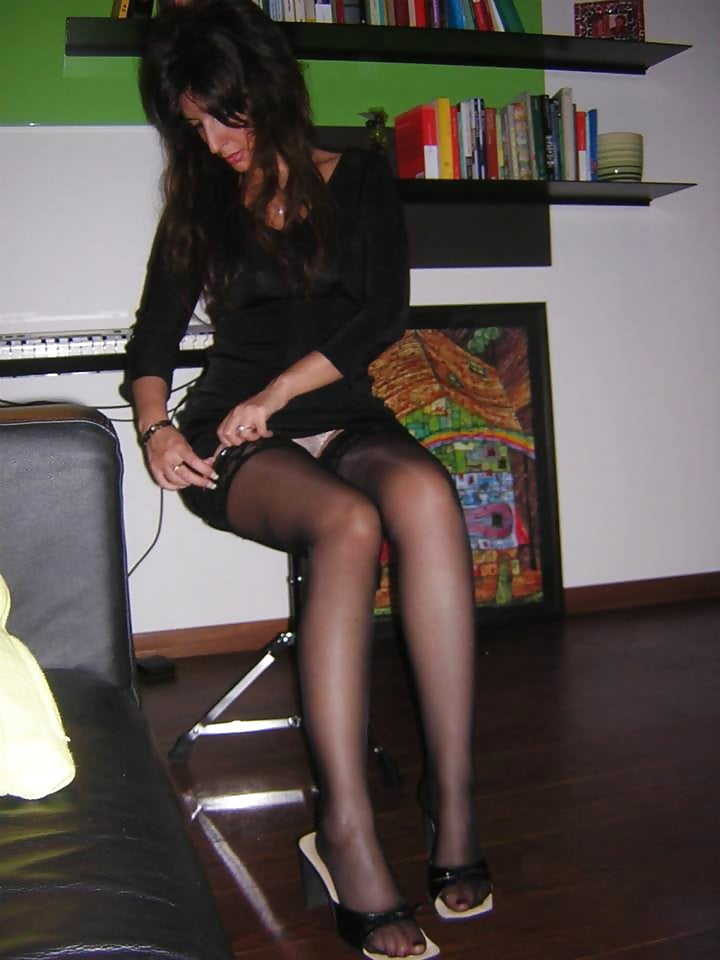 Panties Under Pantyhose - Candid adult photos