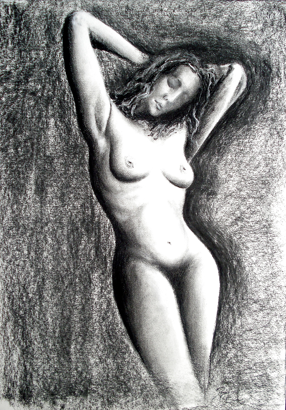 nudes on charcoal adult photos