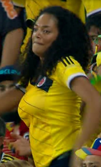 Busty Columbian milf dancing at World Cup 14 game adult photos