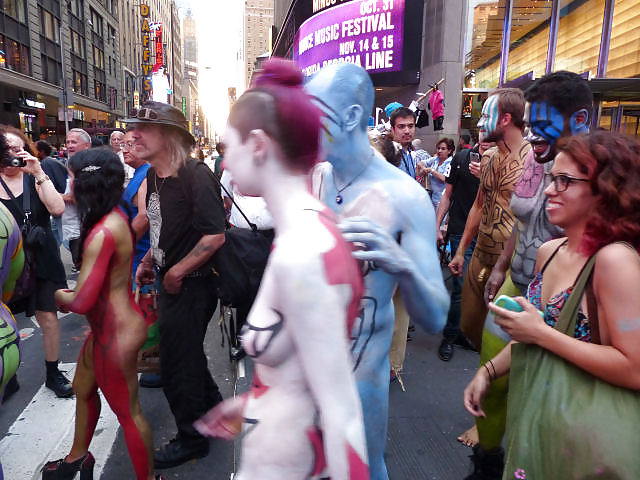 I  LOVE NEW YORK  PART 2 !!  Body Painting in Times Square adult photos