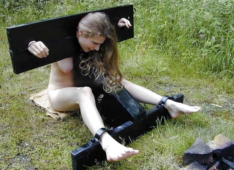 BDSM Pillory or Stockade Humiliation- 44 Photos 