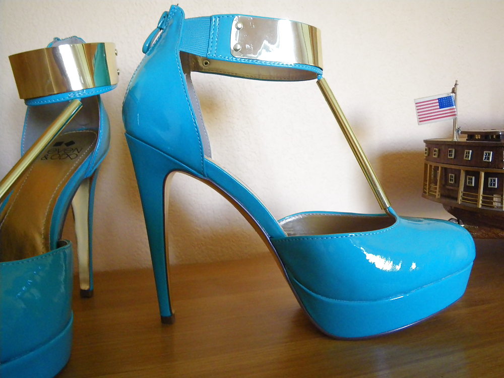 Blue high heels adult photos