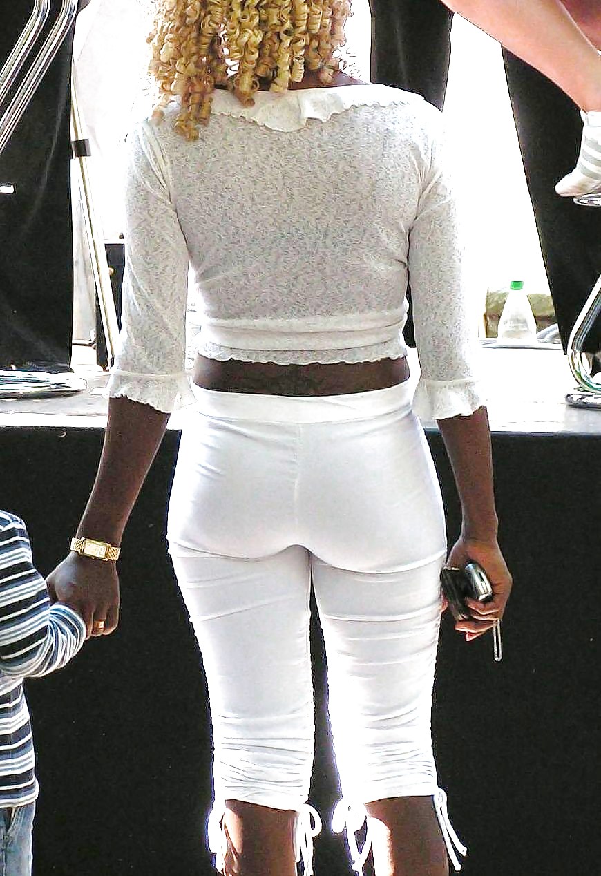 Wives In Tight And See Thru White Pants adult photos